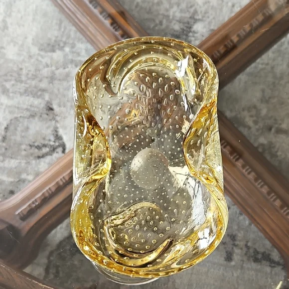 Art Glass Bowl - Luminous Gold - Vintage - Picture 6 of 12